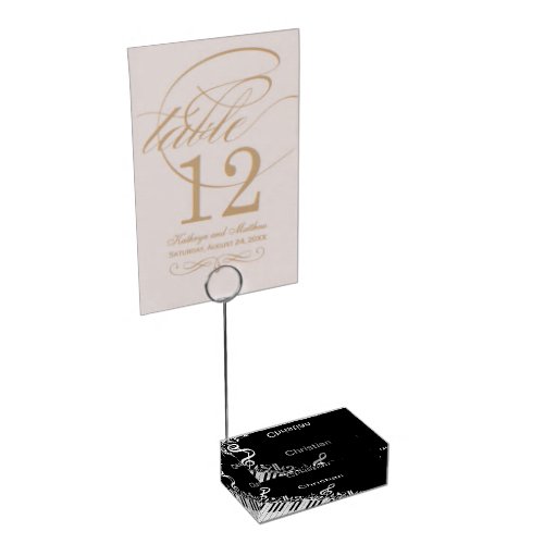 Personalized Jumbled Musical Notes and Piano Keys Table Number Holder