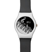 Personalized Jumbled Musical Notes And Piano Keys Wrist Watch at Zazzle