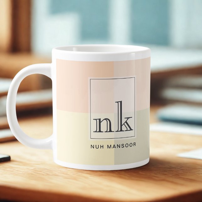Personalized Jumbo Color Block Mug | Monogram (Creator Uploaded)