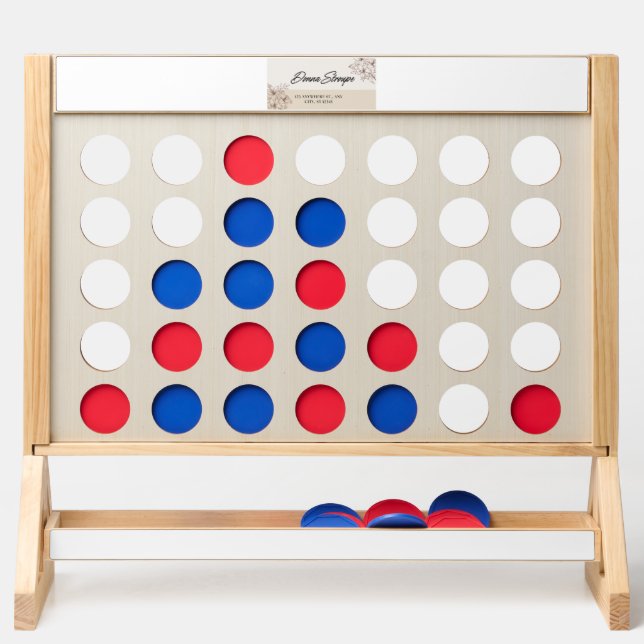 Personalized Jumbo Fast Four Wedding Game (Front)