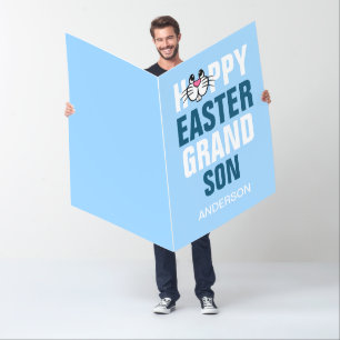 Personalized Jumbo Happy Easter Grandson Photo Card