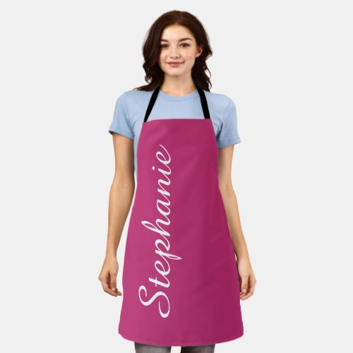 Personalized Jumbo Script Name Choose Your Color Apron