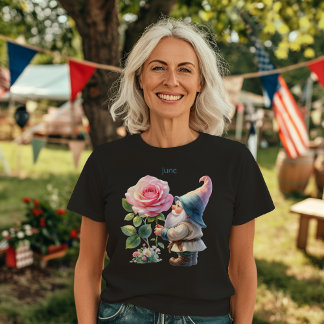 Personalized June Birth Month Garden Gnome Tri-Blend Shirt