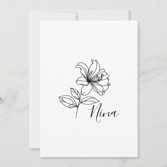 Personalized June Honeysuckle Birth Flower Gift  Invitation (Front)