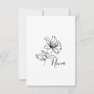 Personalized June Honeysuckle Birth Flower Gift Thank You Card