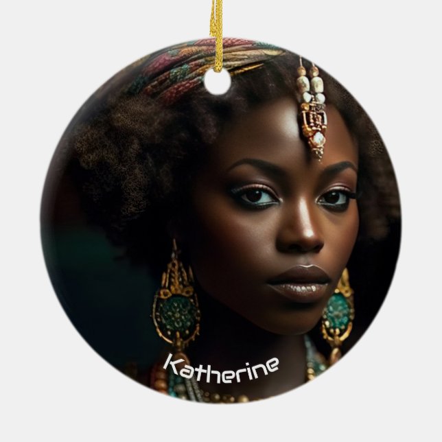 Personalized Juneteenth - Black History  Ceramic Ornament (Back)