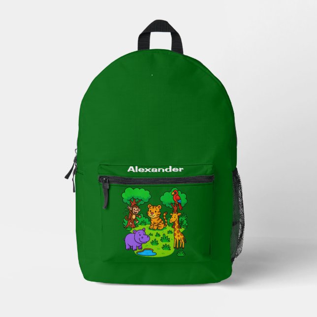 Personalized Jungle Animal Backpack  Monkey & More (Front)