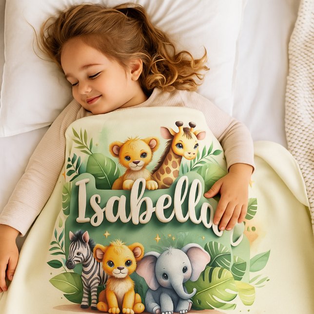 Personalized Jungle Animals Baby Blanket  Isabella (Creator Uploaded)