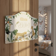 Personalized Jungle Animals Door Sign