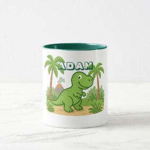 Personalized Jungle Dinosaur Mug for Kids