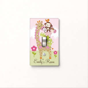 Personalized Jungle Girl Animal Stack Switch Plate