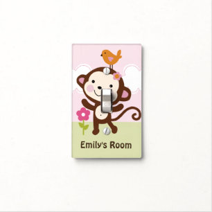 Personalized Jungle Girl Monkey Switch Plate