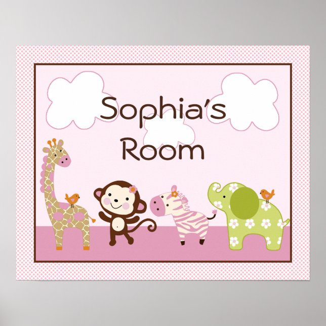 Personalized Jungle Jill/Girl Animals Poster/Print Poster (Front)