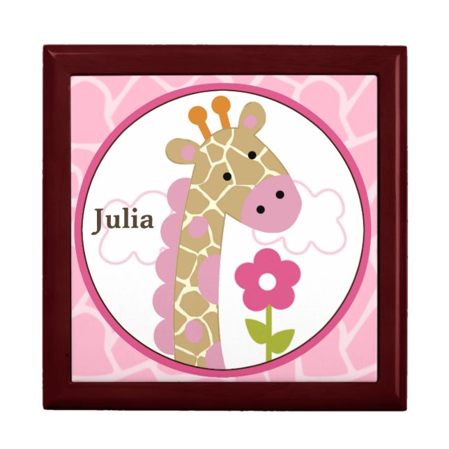Personalized Jungle Jill/Girl Giraffe Keepsake Box (Front)
