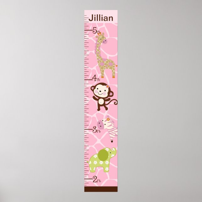 Personalized Jungle Jill Growth Chart #2 (Front)