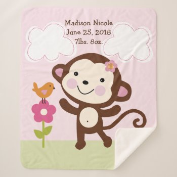 Personalized Jungle Jill Monkey Nursery Blanket by Personalizedbydiane at Zazzle