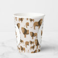 Personalized Jungle Lion Animal Pattern Birthday Paper Cups | Zazzle