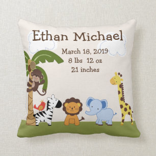 Personalized Jungle Pals Animal Pillow Keepsake
