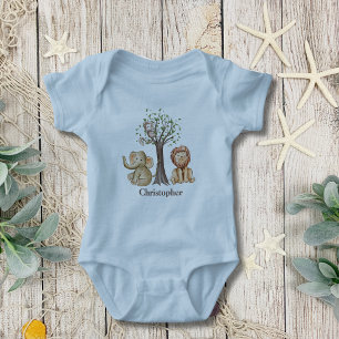 Personalized Jungle Safari Animals Lion Monkey Baby T-Shirt