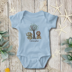 Personalized Jungle Safari Animals Lion Monkey  Baby T-Shirt