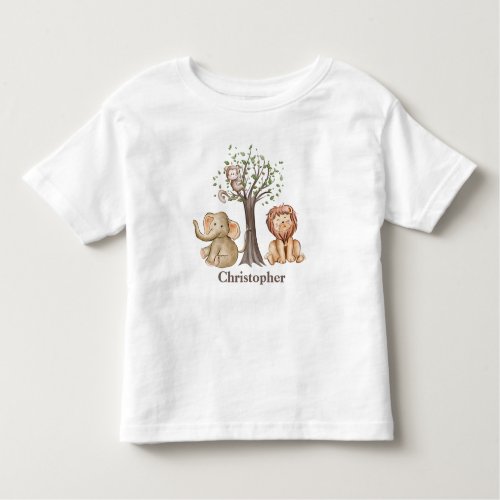 Personalized Jungle Safari Animals Lion Monkey  Toddler T_shirt