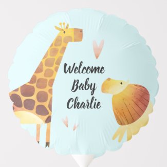 Personalized Jungle Safari Baby Shower Balloon