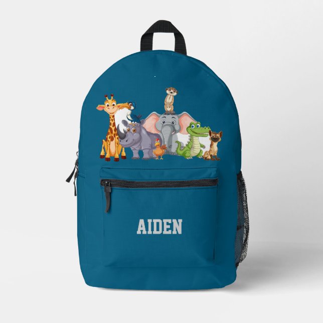 Personalized Jungle safari Backpack for Kid (Front)