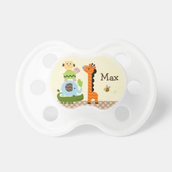 Personalized Jungle Stack Animals Pacifier by Personalizedbydiane at Zazzle