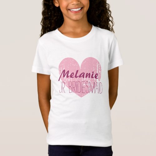 Personalized junior bridesmaid t shirt for girls