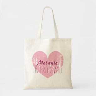 Personalized junior bridesmaid tote bag for girl