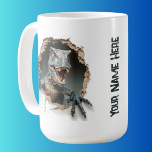 Personalized Jurassic Raptor Dinosaur  Coffee Mug (Creator Uploaded)