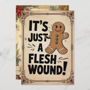 Personalized Just A Flesh Wound Funny Vintage Holiday Card