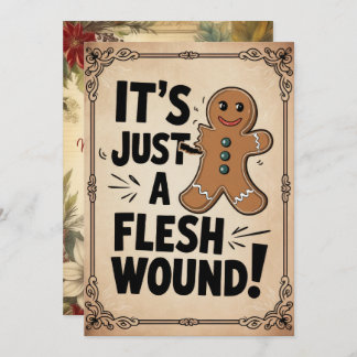 Personalized Just A Flesh Wound Funny Vintage  Holiday Card