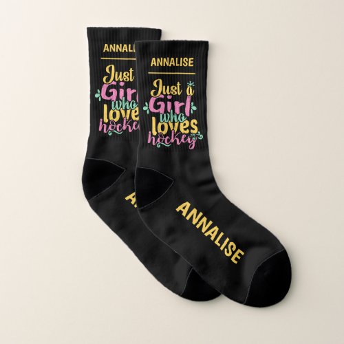 Personalized Just A Girl Who Loves Hockey Socks