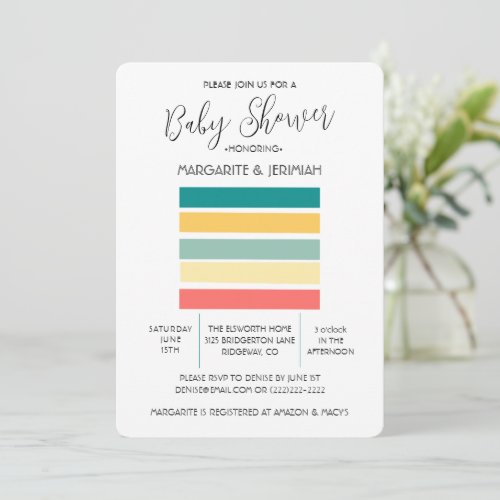 Personalized Just Beachy Baby Shower Invitation
