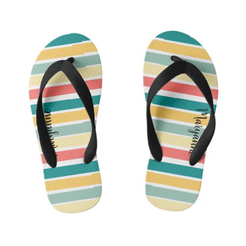 Personalized Just Beachy Colors Kids Flip Flops