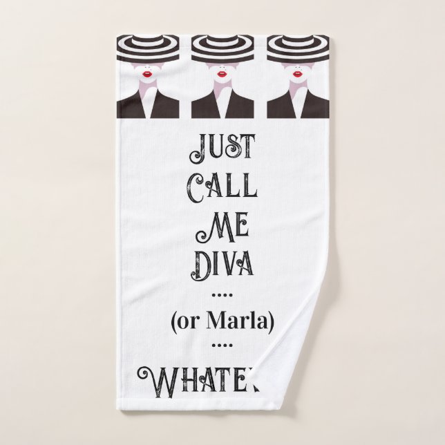 Personalized Just Call Me Diva Hand Towel (Hand Towel)