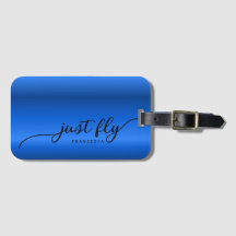 Personalized Just Fly Royal Blue Gradient
