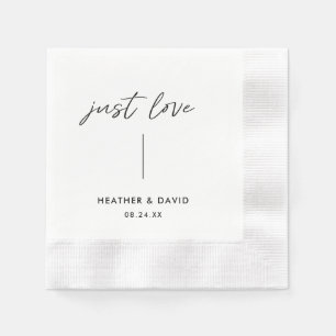 Personalized Just Love Elopement Wedding Napkins