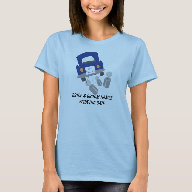 Personalized Just Married Car T-shirt (Front)