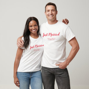 Personalized Just Married Couples Honeymoon T-Shirt