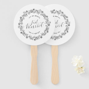 Personalized Just Married Floral Hand Fans