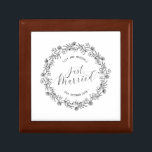 Personalized Just Married Floral | Keepsake Box<br><div class="desc">For further customization, please click the "Customize" button and use our design tool to modify this template. If the options are available, you may change text and image by simply clicking on "Edit/Remove Text or Image Here" and add your own. If you wish to have this design added to a...</div>