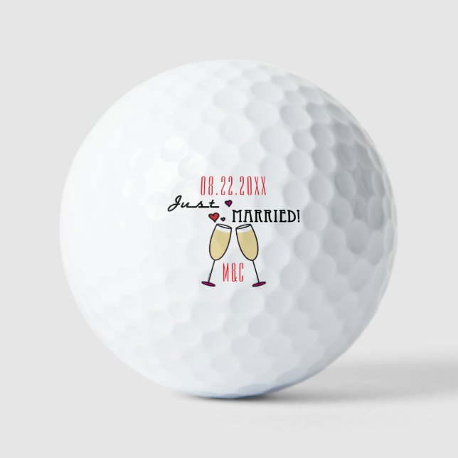 Personalized Just Married Golf Balls (Front)