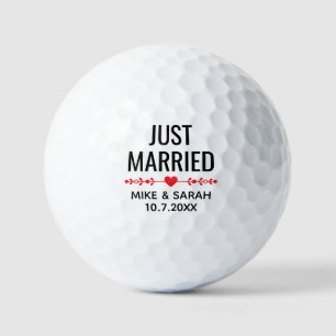 Personalized Just Married Golf Balls Wedding Favor