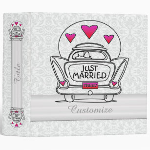 Personalized Just Married Honeymoon Car Binder