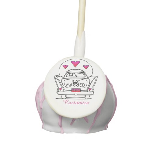 Personalized Just Married Honeymoon Car Cake Pops
