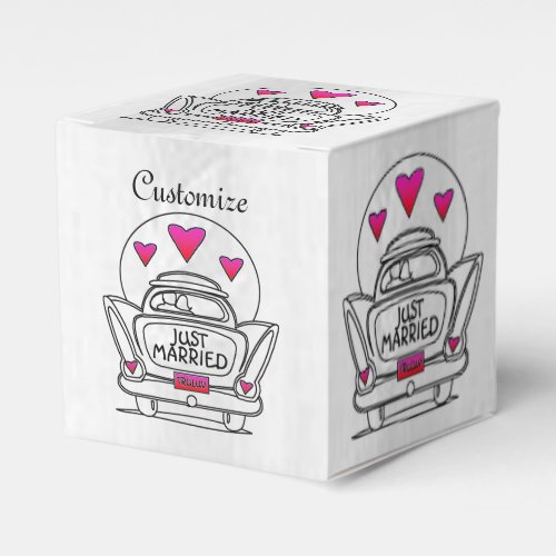 Personalized Just Married Honeymoon Car Cube Box