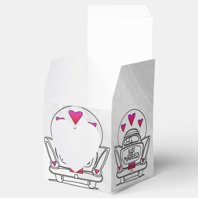 Personalized Just Married Honeymoon Car Heart Box (Opened)