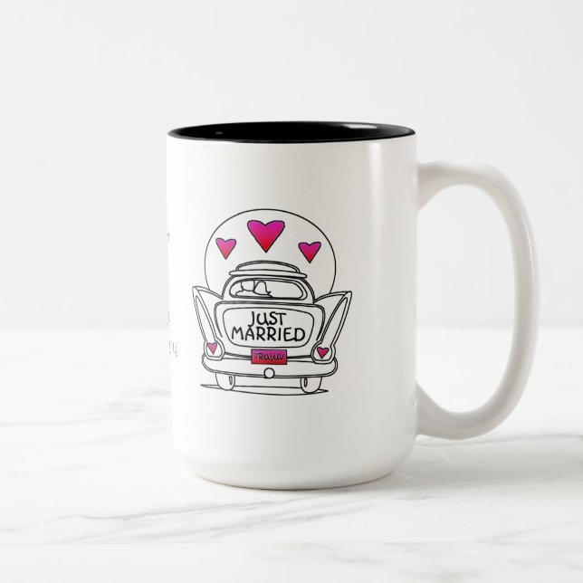Personalized Just Married Honeymoon Car Mug (Right)